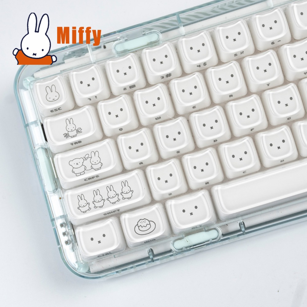 Pc Gaming Lounge - かわいいミッフィーキーキャップかわいいウサギのキーキャップメカニカルキーボードに適したクロス軸MAOプロファイルゲームオフィスPCゲーマーギフト