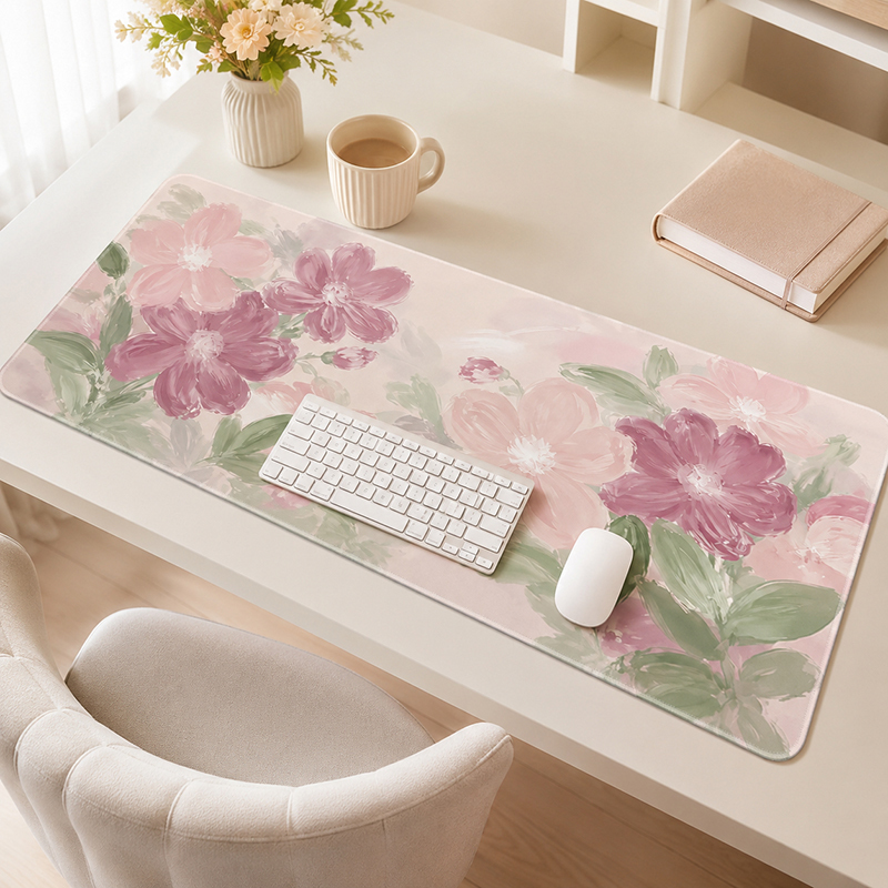 Pc Gaming Pink - ピンク桜水彩画マウスパッドゲーミング XL HD ホーム大型マウスパッド XXL デスクマットオフィス滑り止め天然ゴムラップトップマウスマット