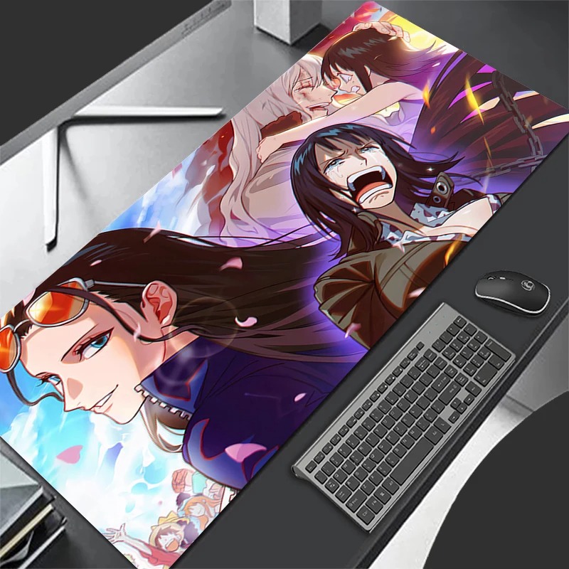 Pc Gaming Lounge - 日本セクシーアニメガールマウスパッドPCパープルゲーマーキャビネットマウスパッドかわいいワンピースキーボードラグXLラップトップニコ・ロビンデスクマット