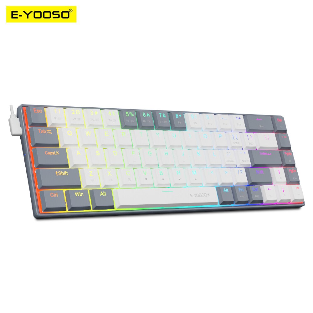 E-YOOSO a68 rgbミニスリムUSB有線機械式ゲー - Pc Gaming Pink のレビューと価格