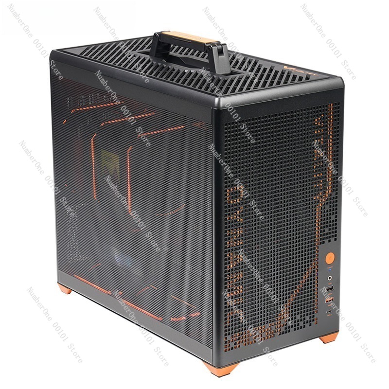ポータブルハンドキャリーMATXメッシュゲーミングPCケース - Pc Gaming Liquid のレビューと価格