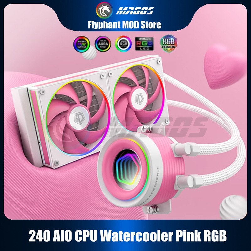 240 AIO CPU ウォータークーラー ピンク RGB  - Pc Water Cooling のレビューと価格